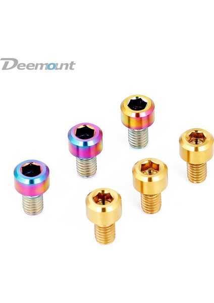 Altın Renk Stili Mtb Yol Bisikleti V-Fren C-Fren Kelepçeleri Fren Kablosu Sabitleme Ti Vida Hex Başlığı Ti Tc4 Için Deemount M6*10MM Titanyum Vida (Yurt Dışından)