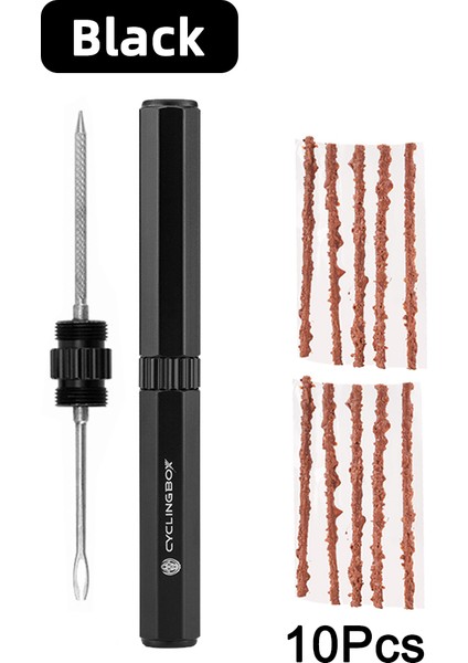 Siyah Set Plus Stili Mini Bisiklet Tüpüsüz Lastik Tamir Aracı Kiti Mtb Yol Bisikleti Lastik Onarımı Takma Delik Yama Seti - (Yurt Dışından)