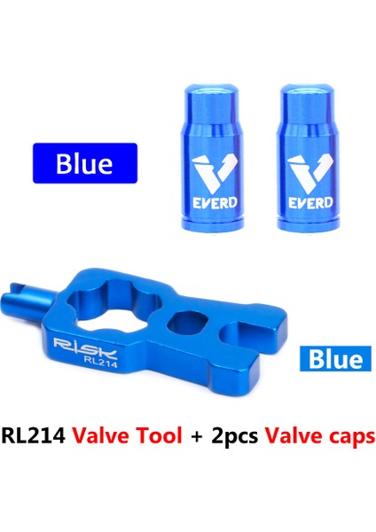1 Alet 2 Başlık Mavi Stil Risk Bisiklet Vana Çekirdeği Anahtarı ile 2 Presta Vana Kapağı Seti Yol Bisikleti Vana Çıkarma Aracı Taşınabilir Onarım Araçları Aksesuarları (Yurt Dışından)