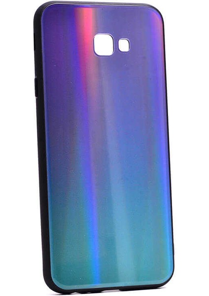 Galaxy J4 Plus Uyumlu Kılıf Arkası Renkli Cam Kenarları Silikon Ensar Friz Kapak