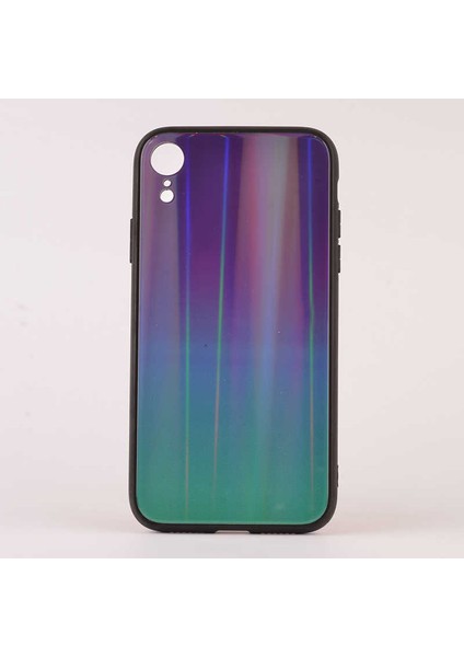 iPhone Xr Uyumlu Kılıf Arkası Renkli Cam Kenarları Silikon Ensar Friz Kapak