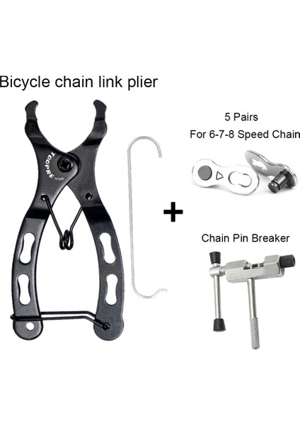 Pense A(Set 4) Stili Mini Bisiklet Zinciri Hızlı Bağlantı Aracı Kanca ile Mtb Yol Çoklu Bağlantı Pense Bisiklet Zinciri Kelepçesi Sihirli Toka Çıkarma Bisiklet Aracı Kiti (Yurt Dışından)