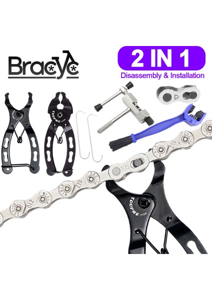 Pense A(Set 4) Stili Mini Bisiklet Zinciri Hızlı Bağlantı Aracı Kanca ile Mtb Yol Çoklu Bağlantı Pense Bisiklet Zinciri Kelepçesi Sihirli Toka Çıkarma Bisiklet Aracı Kiti (Yurt Dışından)