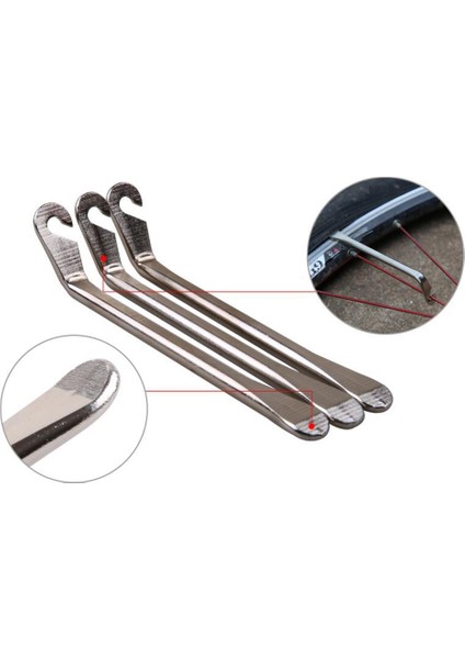 10 Adet Set Stili 3 Adet Bisiklet Çelik Tekerlek Lastik Kaldıraç Kavisli Bisiklet Bisiklet Tamir Aracı Kanca (Yurt Dışından) fırsatları