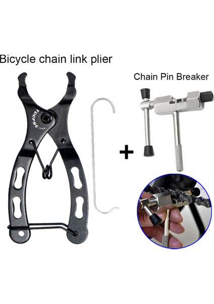 Pense A(Set 1) Stili Mini Bisiklet Zinciri Hızlı Bağlantı Aracı Kanca ile Mtb Yol Çoklu Bağlantı Pense Bisiklet Zinciri Kelepçesi Sihirli Toka Çıkarma Bisiklet Aracı Kiti (Yurt Dışından)