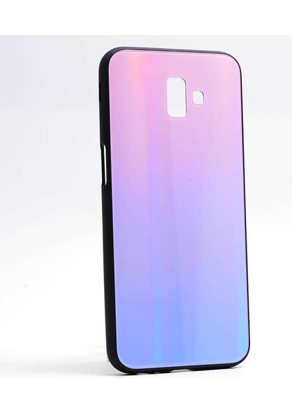 Galaxy J6 Plus Uyumlu Kılıf Arkası Renkli Cam Kenarları Silikon Ensar Friz Kapak