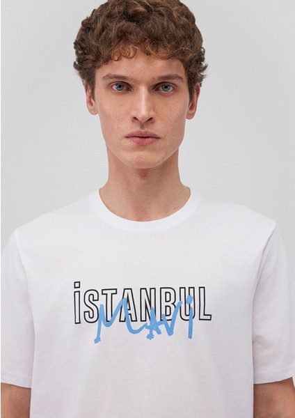İstanbul Baskılı Beyaz Tişört 067114-620