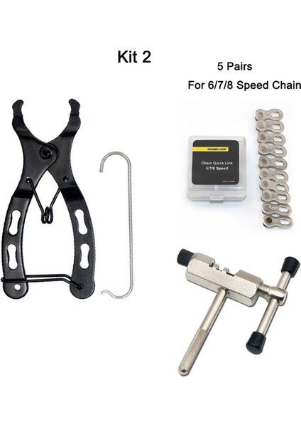 Kit 2 Stili Bisiklet Tamir Aracı Seti Ana Bağlantı Pense Hızlı Sihirli Toka Zincir Kırıcı Mtb Yol Bisikleti Aksesuarları (Yurt Dışından)
