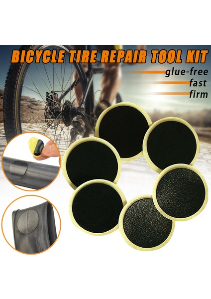 6 Adet Tarzı Yapıştırıcı Olmadan Hızlı Onarım Aracı Bisiklet Ince Lastik Yamaları - Dağ/yol Bisikleti Lastik Iç Lastik Onarım Yamaları (Yurt Dışından) fırsatları
