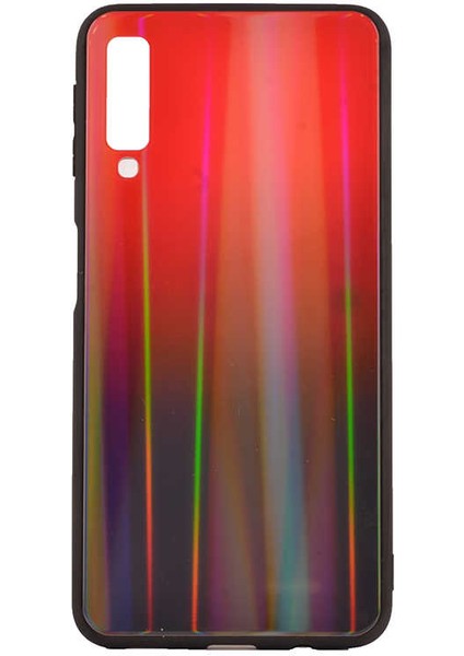 Galaxy A7 2018 Uyumlu Kılıf Arkası Renkli Cam Kenarları Silikon Ensar Friz Kapak