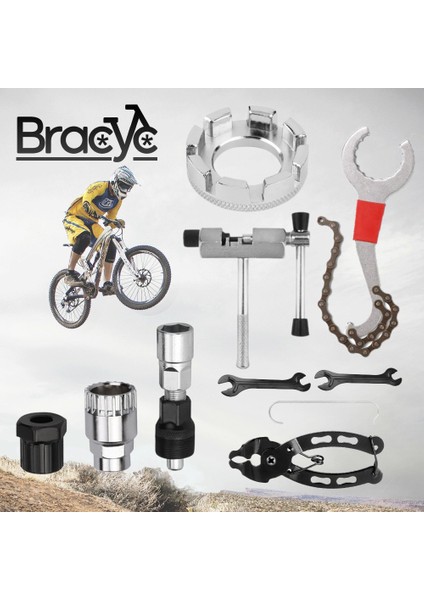 A(6 Çeşit Araç) Stilini Ayarla Bisiklet Tamir Aracı Kiti Kasnak Çıkarma Zincir Kırıcı Çıkarıcı Kırıcı Kolu Çekme Anahtarı Mtb Yol Bisiklet Bakım Seti (Yurt Dışından)
