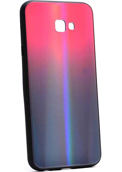 Galaxy J4 Plus Uyumlu Kılıf Arkası Renkli Cam Kenarları Silikon Ensar Friz Kapak