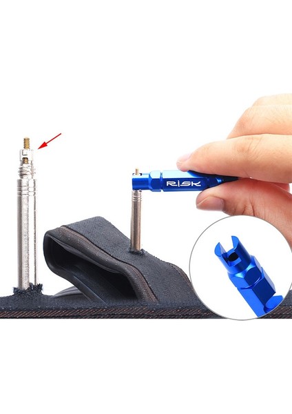 RL301 Valf Aracı Stili 4 Için 1 Bisiklet Valf Çekirdek Anahtarı ve Presta Lastik Valf Kapakları Bisiklet Valf Çıkarma Aracı Taşınabilir Onarım Araçları Aksesuarları (Yurt Dışından)