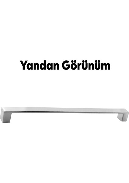 10 Adet Bihter Düz Mobilya Mutfak Dolabı Çekmece Dolap Kapak Kulpu Kulpları Kulbu Krom 224 mm Metal