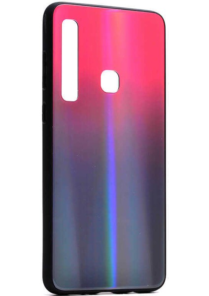 Galaxy A9 2018 Uyumlu Kılıf Arkası Renkli Cam Kenarları Silikon Ensar Friz Kapak