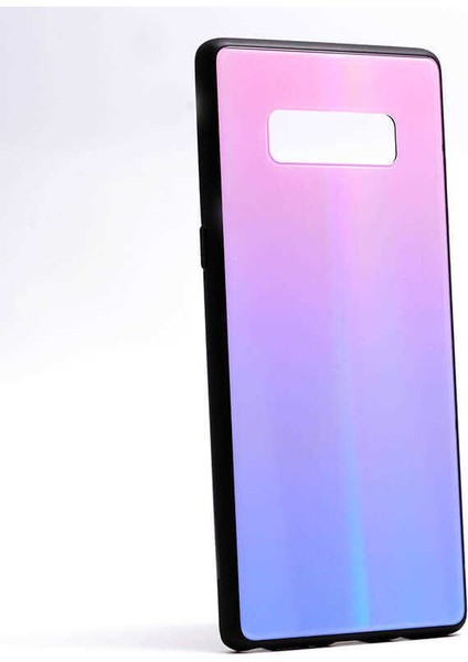 Galaxy Note 8 Uyumlu Kılıf Arkası Renkli Cam Kenarları Silikon Ensar Friz Kapak