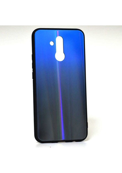 Mate 10 Lite Uyumlu Kılıf Arkası Renkli Cam Kenarları Silikon Ensar Friz Kapak