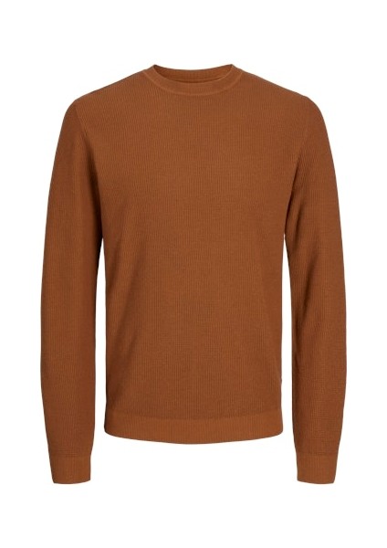 Jack Jones Erkek Triko Pamuklu Kahverengi Kazak 12259647KA