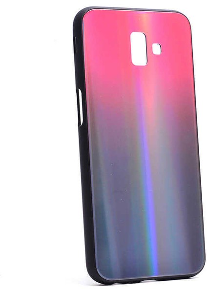 Galaxy J6 Plus Uyumlu Kılıf Arkası Renkli Cam Kenarları Silikon Ensar Friz Kapak