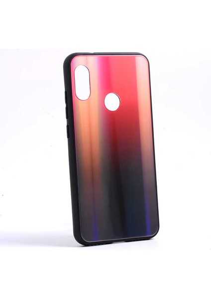 Mi A2 Lite Uyumlu Kılıf Arkası Renkli Cam Kenarları Silikon Ensar Friz Kapak
