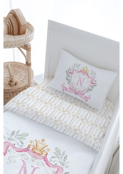 Bebek Boy Nevresim Takımı (100X150) - Pink Royal Series - N Harfi indirimleri