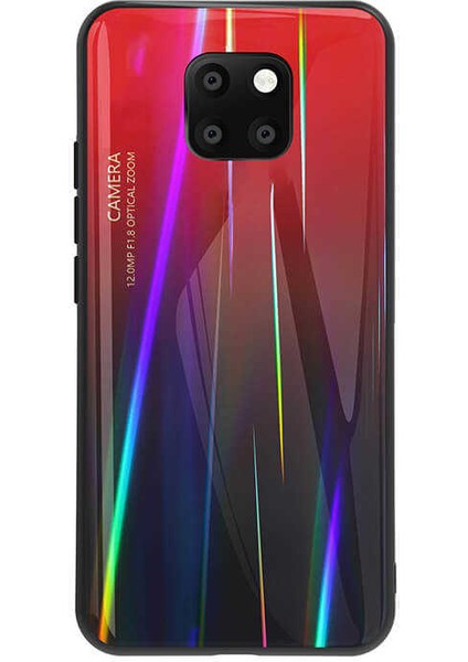Mate 20 Pro Uyumlu Kılıf Arkası Renkli Cam Kenarları Silikon Ensar Friz Kapak