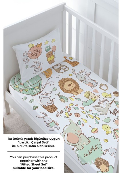 Bebek Boy Nevresim Takımı (100X150) - Iconic Serisi - Sevimli Hayvanat Bahçesi fırsatları