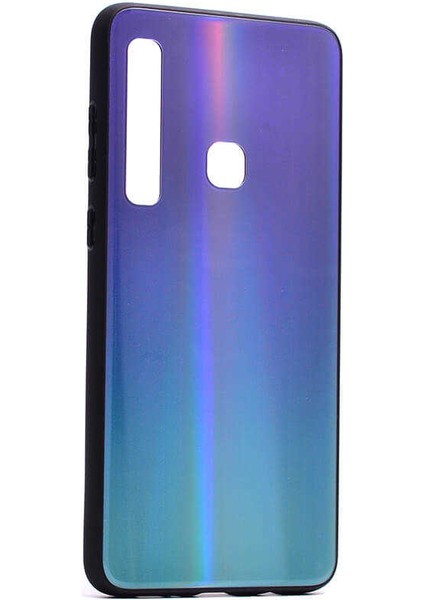 Galaxy A9 2018 Uyumlu Kılıf Arkası Renkli Cam Kenarları Silikon Ensar Friz Kapak