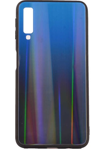 Galaxy A7 2018 Uyumlu Kılıf Arkası Renkli Cam Kenarları Silikon Ensar Friz Kapak