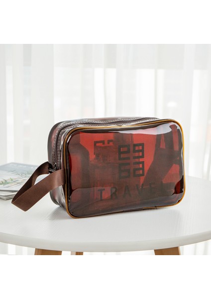 Ekstra Büyük Taşınabilir Pvc Yapılandırma Çantası - Elle Transparent Waterproof Makeup - Çok Funksiyonel Depo Çantası (Yurt Dışından)