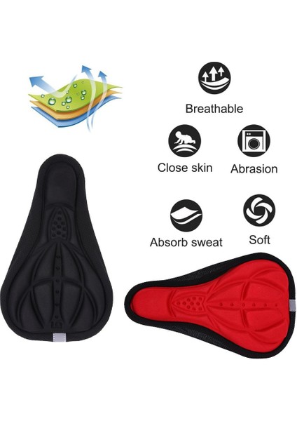 Siyah Stil Dağ Bisikleti Yol Bisikleti Bisiklet Sürme Koltuğu Kalınlaştırılmış Rahat Ultra Yumuşak Silikon 3D Jel Ped Yastık Kapak Bisiklet Koltuk Koltuğu 4 Renk (Yurt Dışından) modelleri