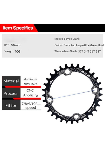 Menekşe Tarzı 36T Yuvarlak Dar Geniş Zincir Yüzüğü Mtb Dağ Bisikleti Bisiklet 104BCD Krank Takımı Dişli Plaka Parçaları Bisiklet Aksesuarları (Yurt Dışından) indirimleri