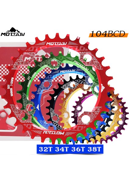 Kırmızı Yuvarlak 34T Stili Bisiklet Krank 104BCD Yuvarlak Şekilli Dar Geniş Mtb Zincir Halkası Bisiklet Dişli Seti Tekli Levha (Yurt Dışından) modelleri