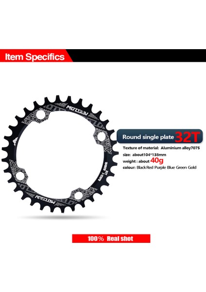 Kırmızı Yuvarlak 34T Stili Bisiklet Krank 104BCD Yuvarlak Şekilli Dar Geniş Mtb Zincir Halkası Bisiklet Dişli Seti Tekli Levha (Yurt Dışından) fırsatları
