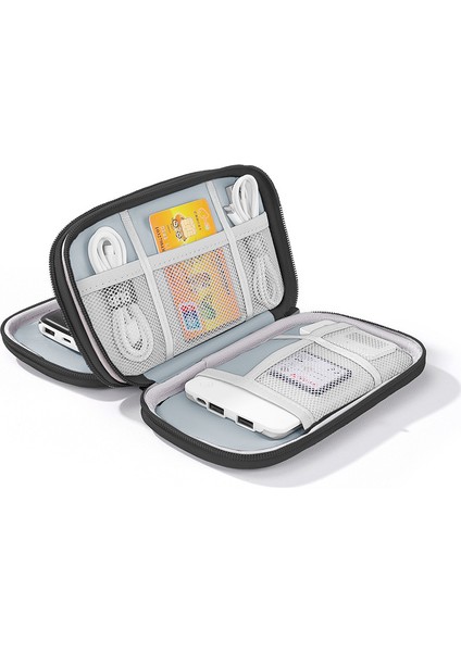 Su Geçirmez Taşınabilir Veri Kablosu Debriyaj Çantası - Çift Katmanlı Saklama Çantası - Taşınabilir Kulaklık Dijital Güç Bankası Saklama Çantası (Yurt Dışından)