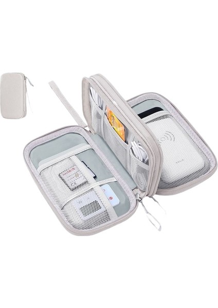 Su Geçirmez Taşınabilir Veri Kablosu Debriyaj Çantası - Çift Katmanlı Saklama Çantası - Taşınabilir Kulaklık Dijital Güç Bankası Saklama Çantası (Yurt Dışından)