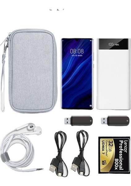 Dijital Aksesuarlar Saklama Çantası - Taşınabilir Çift Katmanlı Basit Kulaklık Veri Kablosu Saklama Çantası (Yurt Dışından) fırsatları