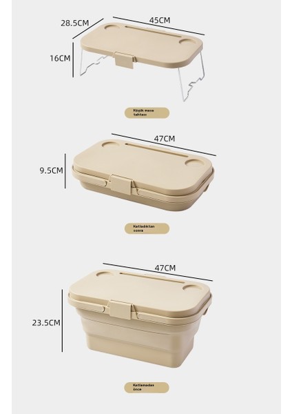 Açık Piknik Sepeti - Kapaklı Kamp Için Çok Fonksiyonlu El Sepeti Masa - Kutu Plastik Saklama Sepeti Katlama (Yurt Dışından) fırsatları
