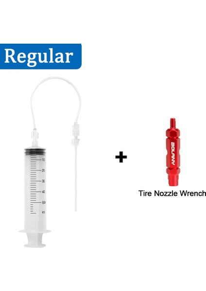Normal Set A Stili Mtb Bisiklet Tamir Aracı Için 60ML Bisiklet Tüpüsüz Lastik Sıvı Enjeksiyon Aracı Lastik Tüpüsüz Sızdırmazlık Enjektör Şırınga Kauçuk Hortum Kiti (Yurt Dışından)