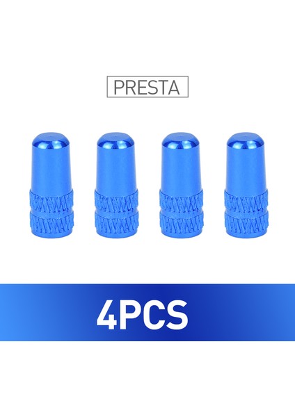 4 Adet Mavi Stil Alüminyum Alaşımlı Bisiklet Lastiği Presta Valf Kapak Koruyucu Mtb Yol Bisikleti Toz Geçirmez Presta Valf (Yurt Dışından)