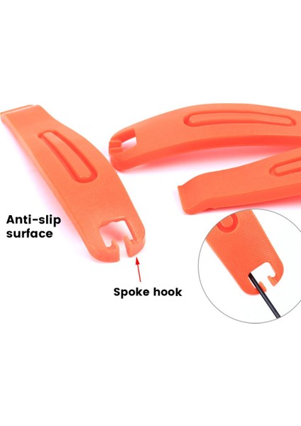 3 Adet Tarzı 3 Parça Lastik Kepçesi Hafif Dayanıklı Kavisli Sertleştirilmiş Plastik Bisiklet Lastik Kaldırma Kaldırıcı Mtb Bisiklet Tekerlek Tamiri Lastik Aracı Turuncu (Yurt Dışından)