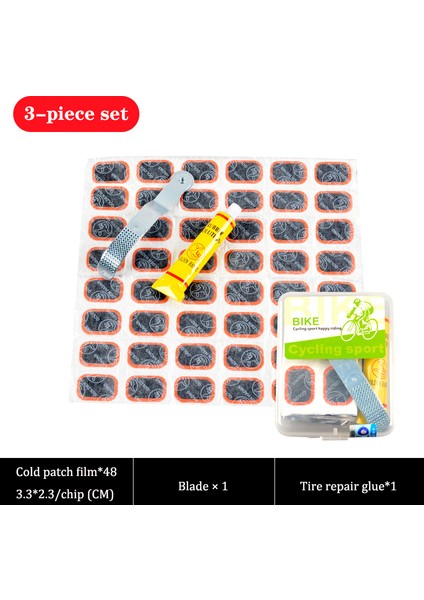4 Parçalı Set Stili Bisiklet Lastik Tamir Kiti Aracı Seti Yama Kauçuk Taşınabilir Dağ Bisikleti Sürme Anahtar Çıkarma Kaldırma Iç Onarım (Yurt Dışından)