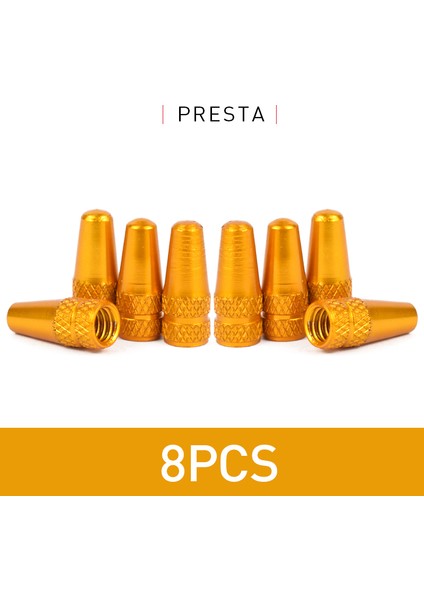 8 Adet Altın Tarzı Alüminyum Alaşımlı Bisiklet Lastiği Presta Valf Kapak Koruyucu Mtb Yol Bisikleti Toz Geçirmez Presta Valf (Yurt Dışından)