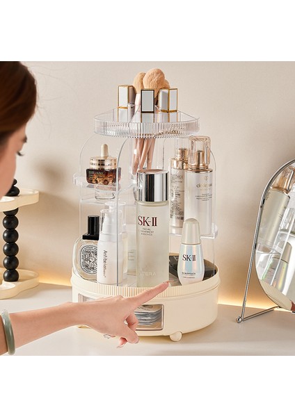Kozmetik Saklama Kutusu - Döner Saklama - Şifonyer, Takı, Ruj, Çok Fonksiyonlu Saklama Kutusu (Yurt Dışından) fiyatları