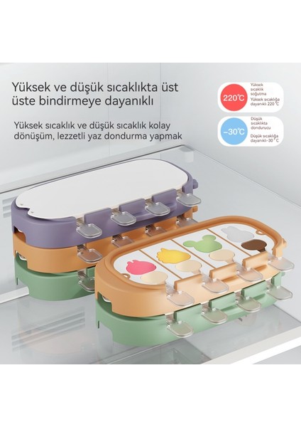 Sevimli Karikatür Dondurma Kalıbı - Çocuklar Için Dondurma Kalıbı Ev Yapımı Kar Şeridi Silikon Kalıp (Yurt Dışından)