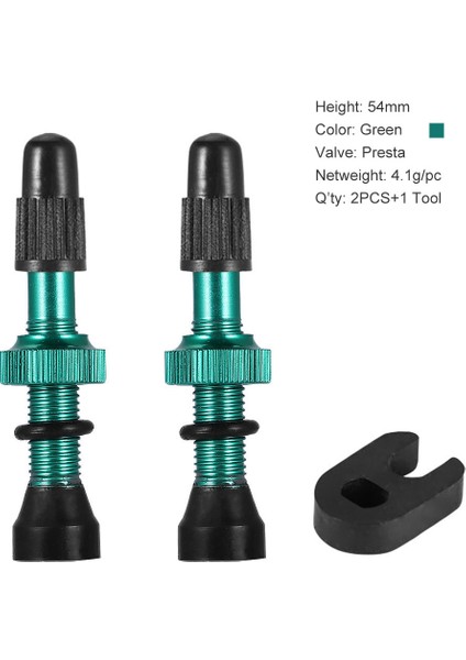 54 mm Yeşil Stil Uyumlu Yol ve Dağ Bisikletleri Için mm Valfli Tüp Yok Lastiklerinde Kullanılmak Üzere Pirinç Çekirdek Alaşım Gövdeli Tüp Yok Sızdırmazlık Maddesi (Yurt Dışından)