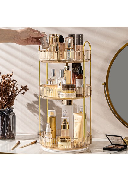 Yüksek Son Üç Katlı Kozmetik Depo Kutusu - Tuvalet Odası Özgür Dönüştürebilir Depo Kutusu (Yurt Dışından)