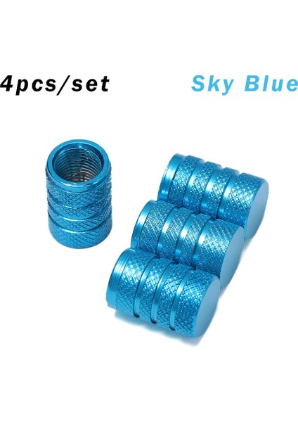 Gök Mavisi Tarzı Alüminyum Alaşım Toz Geçirmez Lastik Valf Kapağı Kaplı Araba Motosiklet Evrensel Tüp Lastik Valf Kapağı Bisiklet Aksesuarları (Yurt Dışından)