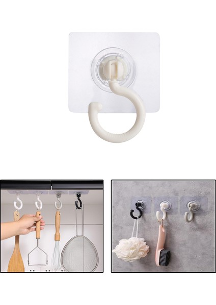Yapışkanlı 360° Döner Başlıklı Çok Amaçlı Banyo Mutfak Eşya Vb. Kanca ASKILIK-AL4942 1 Adet