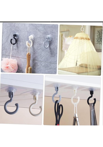 Yapışkanlı 360° Döner Başlıklı Çok Amaçlı Banyo Mutfak Eşya Vb. Kanca ASKILIK-AL4942 1 Adet modelleri